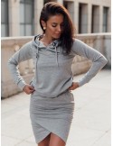 Women\'s sports set, skirt and hoodie, gray FI697 - Online store - Boutique